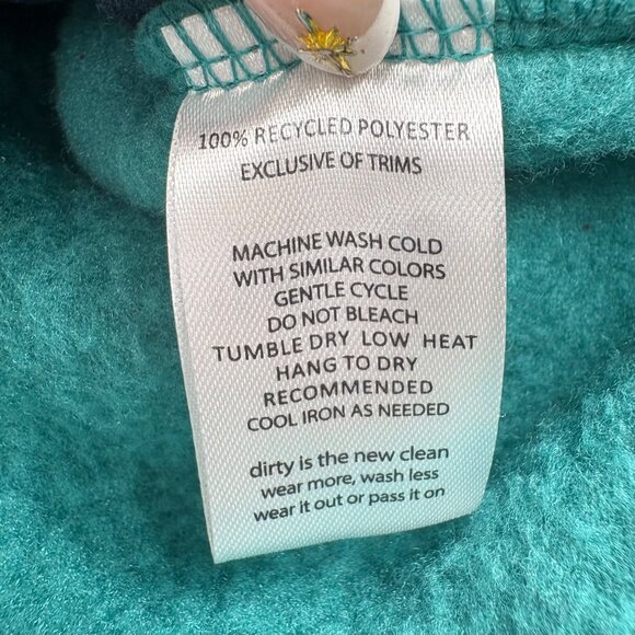 Toad&Co Women's Small Aqua Teal Green Fleece 1/4 Mock neck Pullover - Picture 3 of 5